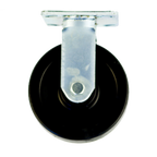 Thumbnail image #1 for New Age C500 Rigid Plate Caster, 6" Diameter, 2"W Face, Polyolefin Wheel Tread, 750-lb Capacity, Black