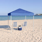 Thumbnail image #2 for Flash Furniture JJ-GZ88-BL-GG 8' x 8' Blue Pop-Up Canopy Tent with Carry Bag and Adjustable Frame Height