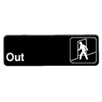 Thumbnail image #1 for Thunder Group PLIS9308BK Out Information Sign, 9" x 3", Self-Adhesive, White Lettering on Black Background Case of 144