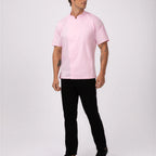 Thumbnail image #1 for Chef Works Springfield BCSZ009-PIN-M Single-Breasted Short-Sleeve Chef Coat, Pink, Cotton/Poly Twill, Medium