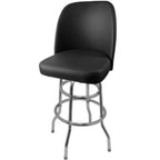 Thumbnail image #1 for Oak Street SL2134 Commercial Swivel Bar Stool, Upholstered Vinyl Bucket Seat and Back, Waterfall Front, Chrome Frame, Double Footring