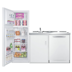 Thumbnail image #4 for Summit Commercial Summit Appliance ACKDW72 72-Inch Freestanding All-in-One Kitchenette with Dishwasher, Refrigerator-Freezer, Cooktop, and Sink