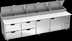 Thumbnail image #5 for Beverage-Air Four-Section Pizza Top Refrigerated Counter with Drawers and Doors, 119-Inch Wide