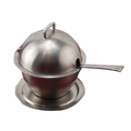 Thumbnail image #1 for G.E.T. Clipper Mill SSPARM-11 Covered Stainless Steel Bowl, 10 oz, Round, Hinged Cover