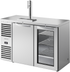Thumbnail image #5 for True 52-Inch Two-Section Refrigerated Draft Bar Cooler with Stainless Steel Top, One Solid Door, One Glass Door, and Beer Tower