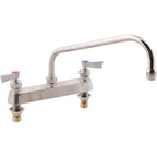 Thumbnail image #1 for AllPoints Foodservice Parts & Supplies 8405382 Deck-Mount Manual Faucet, 8" Centers, 12" Swivel Spout, Lead-Free Chrome-Plated Stainless Steel