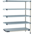 Thumbnail image #1 for Metro MetroMax Q MQ-1824GF-63-A5 Add-On Polymer Shelving Unit, 18"D x 24"W x 63"H, 5-Tier, Louvered