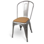 Thumbnail image #1 for JustChair Manufacturing Industrial Collection G42518-PS-GR3 Stacking Side Chair, Galvanized Metal Back, Upholstered Seat, Grade 3 Upholstery