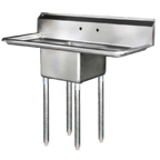 Thumbnail image #1 for Blue Air FSE LLC BS1-18-12/2D 1-Compartment Stainless Steel Sink with Left & Right Drainboards, 18" x 18" x 12" Bowl