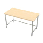 Thumbnail image #1 for AERO Manufacturing MTGX-2460 Wood Top Work Table, 60"W x 24"D x 35"H, 1-3/4" Laminated Maple Hardwood Top, Galvanized Base