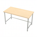 Thumbnail image #1 for AERO Manufacturing MTSX-2436 Wood Top Work Table, 36"W x 24"D x 35"H, 1-3/4" Laminated Maple Top, Stainless Steel Base