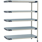 Thumbnail image #1 for Metro MetroMax i MX-2460GF-63-A5 Polymer Add-On Shelving Unit, 24"D x 60"W x 63"H, 5-Tier