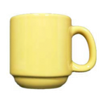 Thumbnail image #1 for Vertex China Vista SM-SG 10 oz China Coffee Mug with Handle, Stackable, Sun Gold Case of 3 Dozen