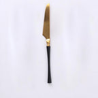 Thumbnail image #1 for Kadra Kitchenware Vikko Dine VF-KN30-IBG Steak Knife, Two-Tone Brushed Black & Gold, 18/10 Stainless Steel Case of 12