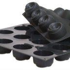 Thumbnail image #1 for JB Prince Pavoni M620 T 24-Cavity Rosette Silicone Mold, Black, Nonstick, 23-1/2"L x 15-3/4"W