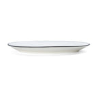 Thumbnail image #2 for Mikasa Hospitality Bistro 5260393 Oval Porcelain Entree Plate, 13-3/4" x 8-7/8", White with Black Band Case of 12