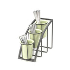 Thumbnail image #1 for Cal-Mil Mission 1746-3-13 3-Tier Sloped Condiment Caddy Frame, Black, 7"W x 13"D x 10-3/4"H