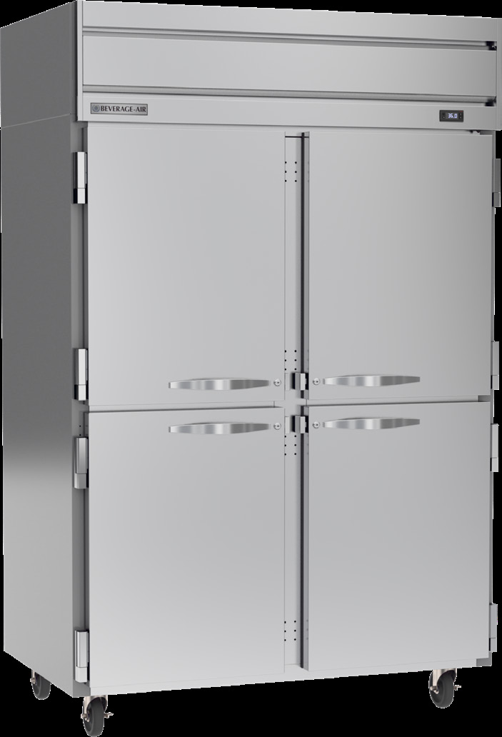 Product image #5 for Beverage-Air Horizon Series Two-Section Reach-In Refrigerator with 4 Half Solid Doors, Top-Mount Self-Contained, 46.88 Cu. Ft.