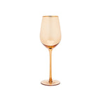 Thumbnail image #1 for Kadra Kitchenware Vikko Decor VD-P13-AM Wine Glass, 13.5 oz., Amber, Gold Rim Case of 24