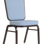 Thumbnail image #1 for G & A Commercial Seating Lucca 2403-AL GR7 Stackable Banquet Chair, 12-Gauge Aluminum, Upholstered Flexible Back and Seat, Grade 7 Upholstery