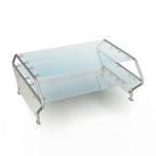 Thumbnail image #1 for Duke Manufacturing TS482DSDD-46 Self-Service Double-Sided Food Shield, 45-1/2"W, Stainless Steel Frame, Dual Glass Shelves, Sloped Fixed Guard