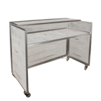Thumbnail image #1 for Eastern Tabletop HS981 Mobile Slim Buffet System with 3 Foldable Panels, Lockable HPL Water-Resistant Finish and 4 Locking Casters