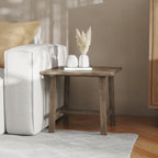 Thumbnail image #2 for Flash Furniture LFS-4005-RSTBRN-GG Solid Wood Farmhouse Trestle End Table, Rustic Brown, Fixed Floor Glides