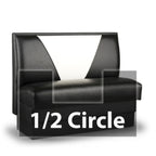 Thumbnail image #1 for JustChair Manufacturing JBSB-UVB-HC-42-GR3 Half-Circle Banquette Booth, 2 Corners, 42"H, Upholstered Foam V-Back with Lumbar Support and Seat