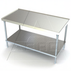 Thumbnail image #1 for AERO Manufacturing Aerospec 1TG-3024 Stainless Steel Work Table, 24"W x 30"D x 35"H, 14-Gauge 304 Top, Marine Edge, Galvanized Undershelf