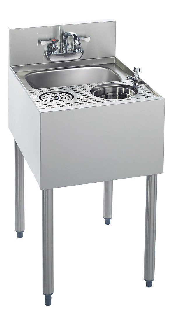 Product image #5 for Krowne Royal Series 18-Inch Underbar Speed Unit with 10" x 14" x 7" Sink Bowl, Glass Rinser, and Tool Well