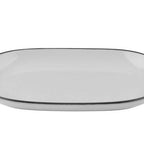 Thumbnail image #1 for Mikasa Hospitality (Lifetime Brands, Inc.) ID Fine 5324465 Fine China Oval Rimmed Platter, Modest Black, 8.44 x 13.13 in Case of 6