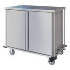Thumbnail image #1 for Dinex TQ DXPTQC2T2DPT28 Pass-Through Meal Delivery Cart, Stainless Steel, 2-Compartment, 28-Tray Capacity, Non-Insulated