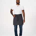 Thumbnail image #1 for Chef Works AHN09-CHR-0 Half Bistro Apron, 20"L x 30"W, Unisex, Charcoal, 65% Polyester/35% Cotton