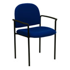 Thumbnail image #1 for Flash Furniture BT-516-1-NVY-GG Stackable Side Reception Chair, Navy Upholstered Seat and Back, Curved Arms, Tubular Steel Frame