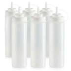 Thumbnail image #1 for New Star Foodservice Inc. 26238 24 oz Clear Plastic Wide-Mouth Squeeze Bottle with Cap Case of 4