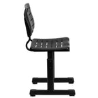 Thumbnail image #2 for Flash Furniture YU-YCX-09010-GG Adjustable-Height Student Chair, Plastic Seat and Back, Slatted Back, Black Metal Pedestal Frame