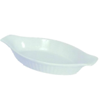 Thumbnail image #1 for Browne USA Foodservice 564011 8 oz Ribbed White Stoneware Lasagna Baker, 9-1/2 x 4-1/2 x 4-3/10 in