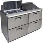 Thumbnail image #1 for QualServ (Middleby) UCSP160-SS91A U-Line Corporation (Middleby) 60.5-Inch 4-Drawer Sandwich Prep Table, Stainless Steel, 2-6 Pan Top