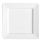 Thumbnail image #1 for G.E.T. GET ML-12-W 12-inch Square White Melamine Wide-Rim Plate with Rubber Feet Case of 12