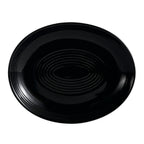 Thumbnail image #1 for CAC China Tango TG-14C-BLK Porcelain Oval Coupe Platter, Black, 12-3/4"L x 10-1/4"W x 1-1/2"H 1 Dozen