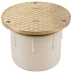 Thumbnail image #1 for AllPoints Foodservice Parts & Supplies 1171281 Adjustable Clean-Out Sink Drain Body with 3-Inch Bronze Cover and PVC Body