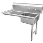 Thumbnail image #1 for GSW DT60U-R 60" Stainless Steel Dish Table with Right Sink, Left Drainboard, 11-1/2" Backsplash, 30"D x 34"H