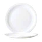 Thumbnail image #1 for Cardinal Restaurant White by Arcoroc N6393 Round Opal Rim Plate, 10-1/4 inch 1 Dozen