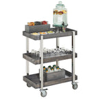 Thumbnail image #1 for Cal-Mil Ashwood 3834-83 3-Tier Rectangular Beverage Cart, Oak Wood, Ash Gray, Heavy-Duty Casters