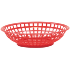 Thumbnail image #1 for TableCraft Products 1075R Round Red Plastic Serving Basket, 8" Diameter x 2" Deep Case of 36