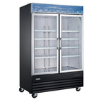 Thumbnail image #3 for Admiral Craft Equipment Corp. Black Diamond USRFS-2D/54 2-Section Refrigerated Glass Door Merchandiser, 45 Cu. Ft., Black, Bottom-Mounted