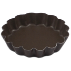 Thumbnail image #1 for JB Prince M123B 60NS Round Fluted Tartlette Mold, 2-3/8" Diameter x 3/8"H, Nonstick, Tinned Steel
