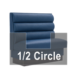 Thumbnail image #1 for ATSMFG ATS AT&S-AHC-W42-3CHHO GR7 William Half Circle Booth, single, 48" x 90" x 48" long x 42" high, 3-channel Horizontal back, removable sinuous