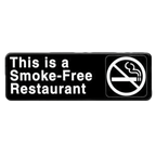 Thumbnail image #1 for Thunder Group PLIS9320BK Smoke-Free Restaurant Sign, Self-Adhesive, Black with White Lettering, 9" x 3" Case of 144