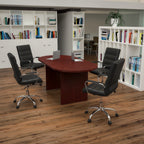 Thumbnail image #2 for Flash Furniture Lake BLN-6GCMHG2286-BK-GG Oval Table and Chair Set, 72 x 35 x 29-1/2 in, 4 Black Mid-Back Chairs, Melamine Top